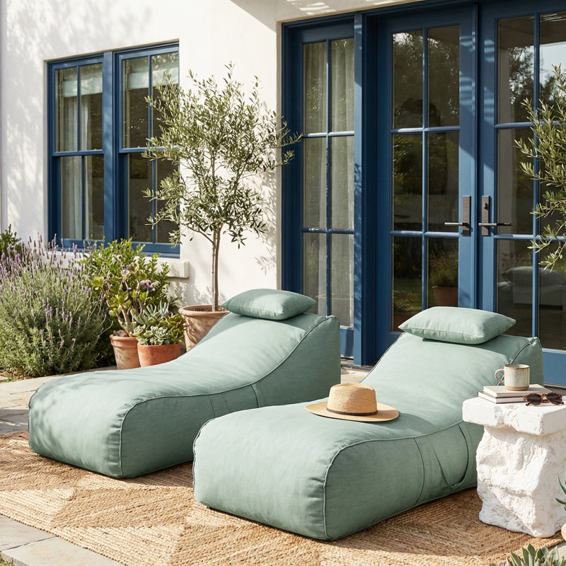Fauteuil à billes avec repose-tête Brody, Menthe