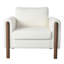 Fauteuil d'appoint surdimensionné rembourré - Canapé simple avec main courante incurvée et pieds en noyer pour le salon-1947245238