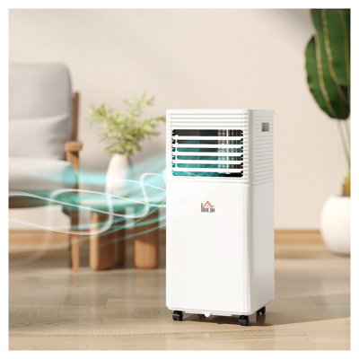 HOMCOM 10,000 BTU Portable Air Conditioner with Dehumidifier and Fan for Rooms up to 441 Sq. Ft., White
