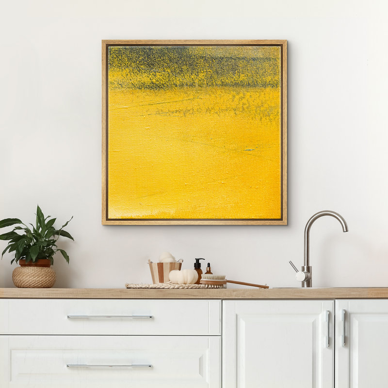 «Faded Yellow Textured Effect», impression sur toile, Naturel, H 16 po x l 16 po x P 1,5 po