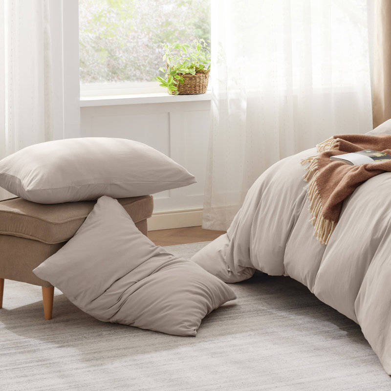 Ensemble de literie 100% coton, Housse de couette très grand + 2 pièces supplém