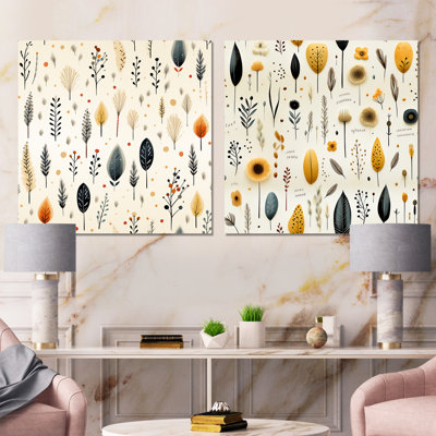 Elberton - Floral Metal Wall Art Square Set Of 2