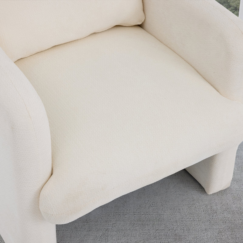 Fauteuil d'appoint rembourré de 28,74 po de largeur, Blanc, 1