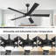 60 po Ventilateur de plafond intérieur avec ensemble d'éclairage et télécommande-1830738-12453907