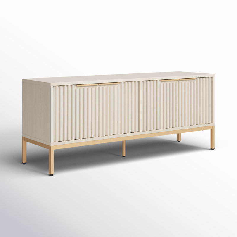 Storage TV Stand, Bleached White