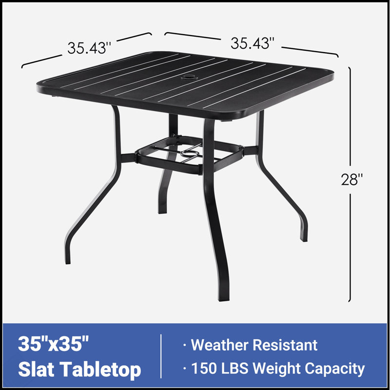 Square Patio Dining Table with 1.57\