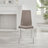 Edzard Chrome & White High Gloss Dining Table Set with 6 Luxury Faux Leather Dining Chairs-322121276