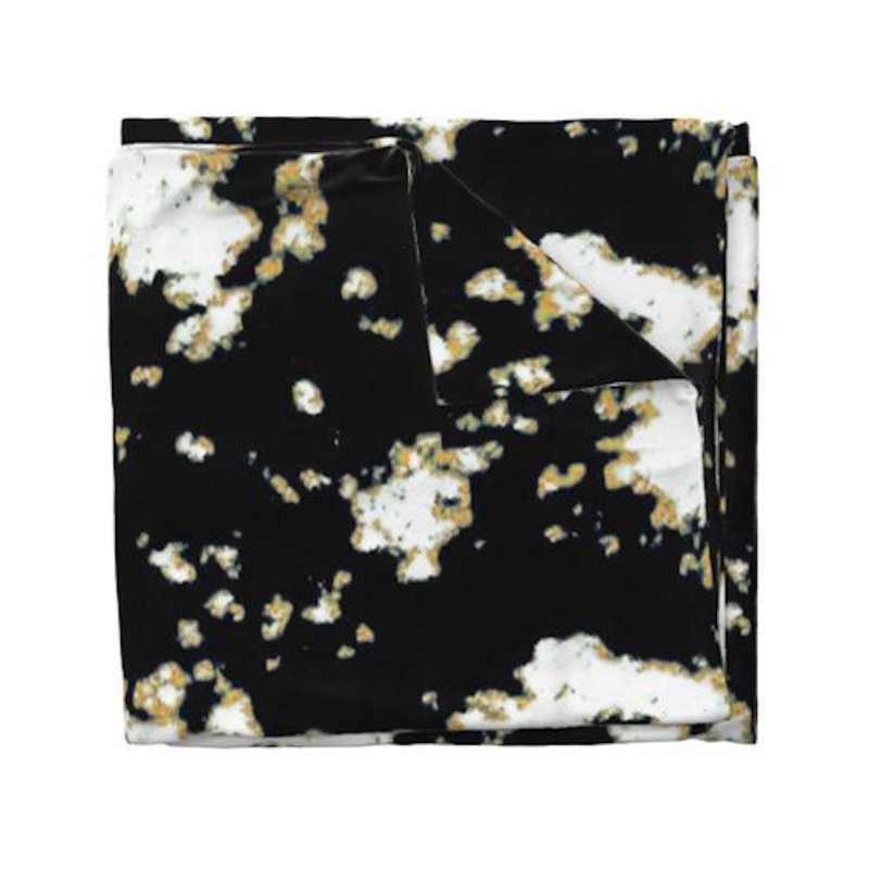 Batik Sateen Duvet Cover, Yellow/Black, Queen Duvet Cover