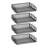 Mind Reader Stackable Paper Tray, Desktop Organizer, File Storage, Metal, 14"L x 9.75"W x 11.25"H, 4 Pieces, Black