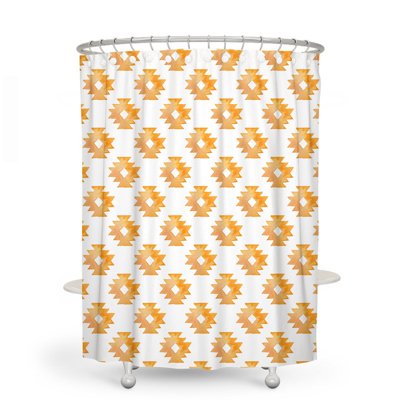 Geometric Shower Curtain, 93" H x 70" W