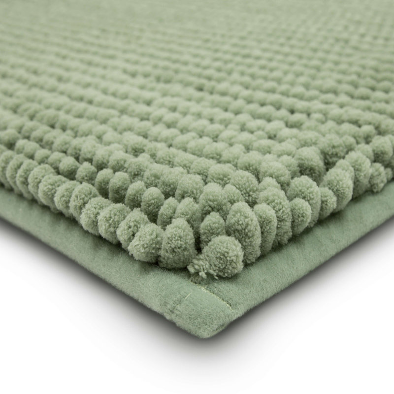 Wagnon Plush Memory Foam Stain/Fade Resistant Non-Slip Machine Washable Bath Mat, Oregano, 17" W x 24" L
