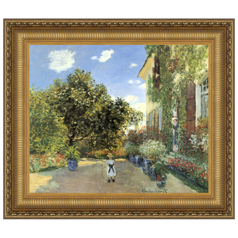 Large Gold Framed Abstract Landscape Canvas Painting