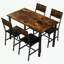 Ensemble de table de salle à manger 5 pièces en métal et bois avec table rectangulaire et 4 chaises
