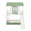 Lit superposé House avec glissade convertible et lit gigogne-875433635
