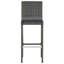 Chaise avec tabouret d'extérieur, rotin gris, coussins en tissu noir-106269962