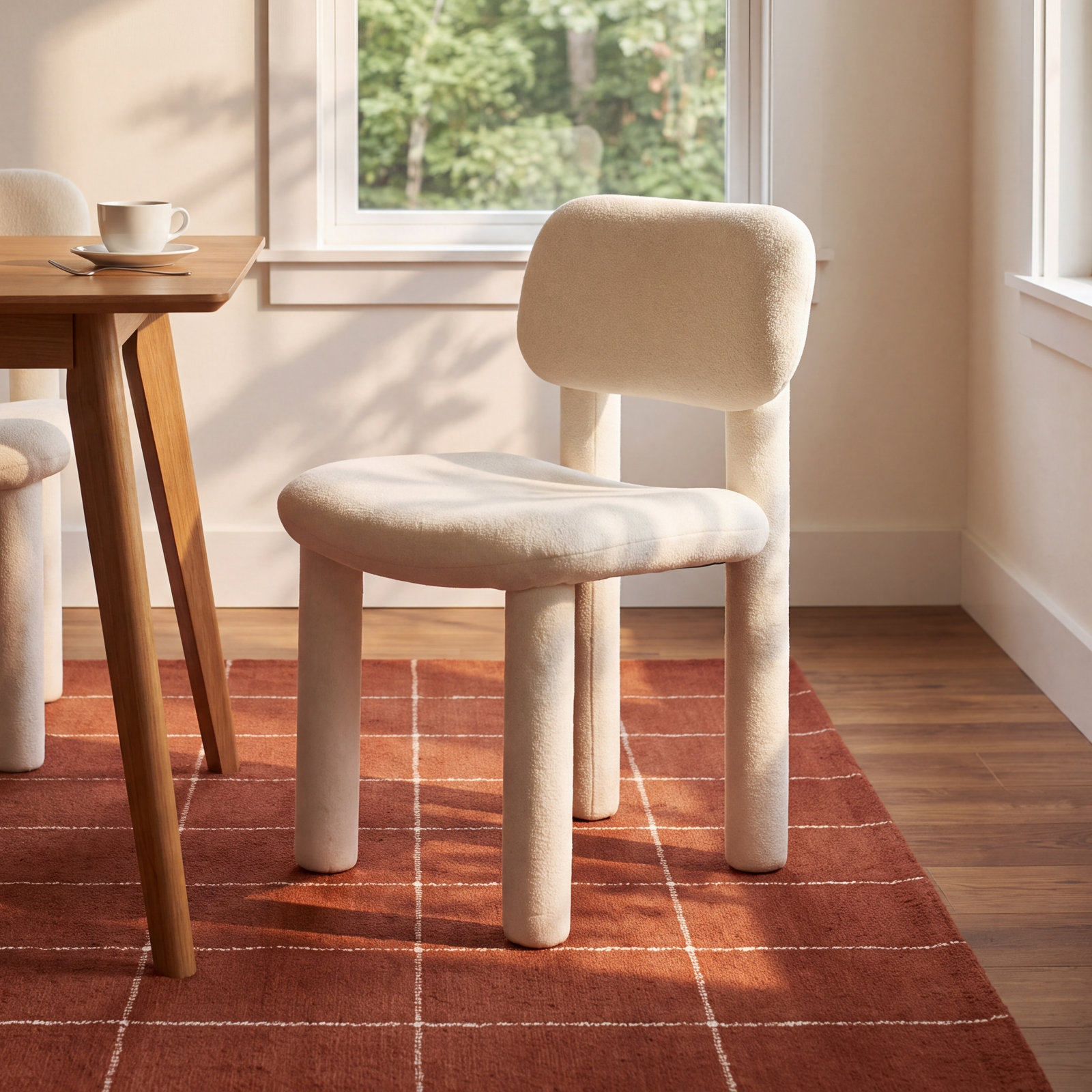 Baldes Velvet Dining Chair, Ivory