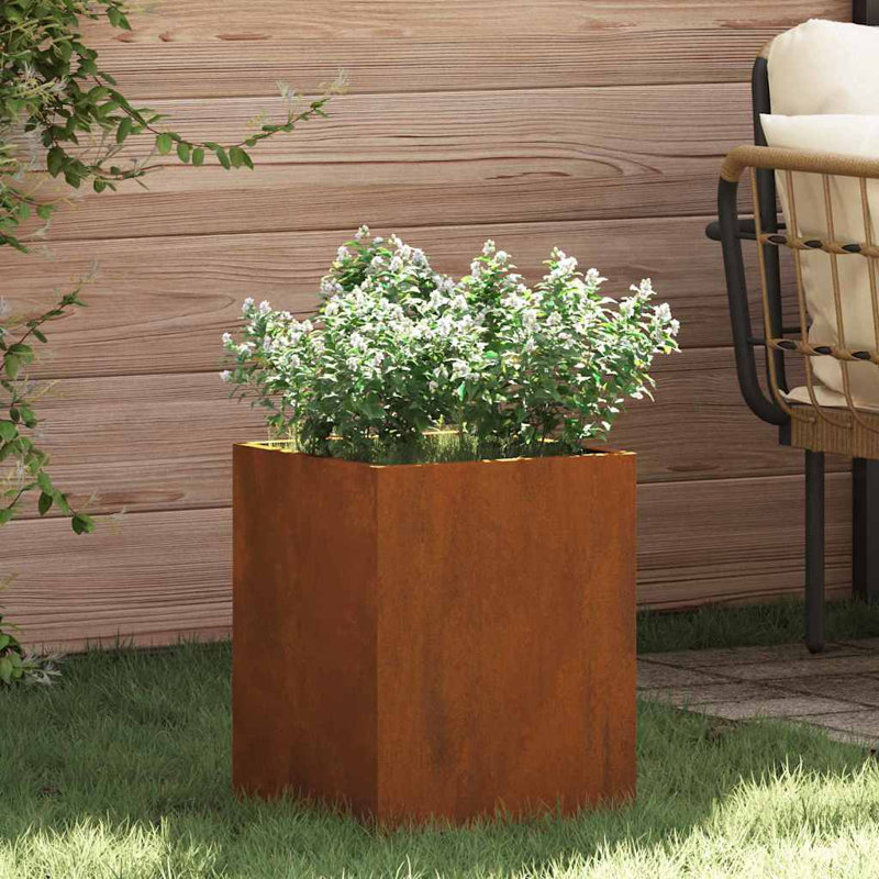 Garden Planter Decor Outdoor Modern Holder Metal Flower Pot Minimalist, 40cmH x 32cmW x 32cmD