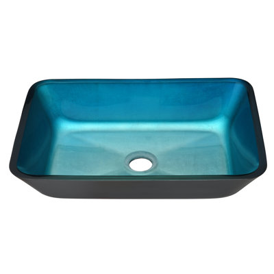 Handmade Countertop Glass Rectangular Vessel Bathroom Sink Set -  SMARTLET, SM-ET-2067BL01