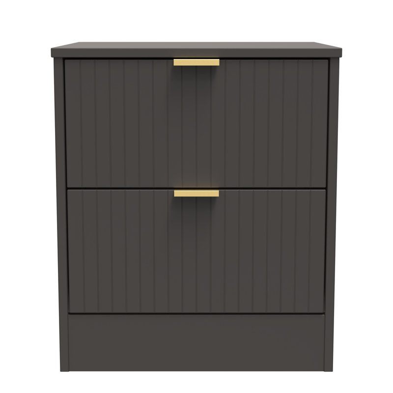 Barriner 45cm W Manufactured Wood Bedside Table, Graphite Black