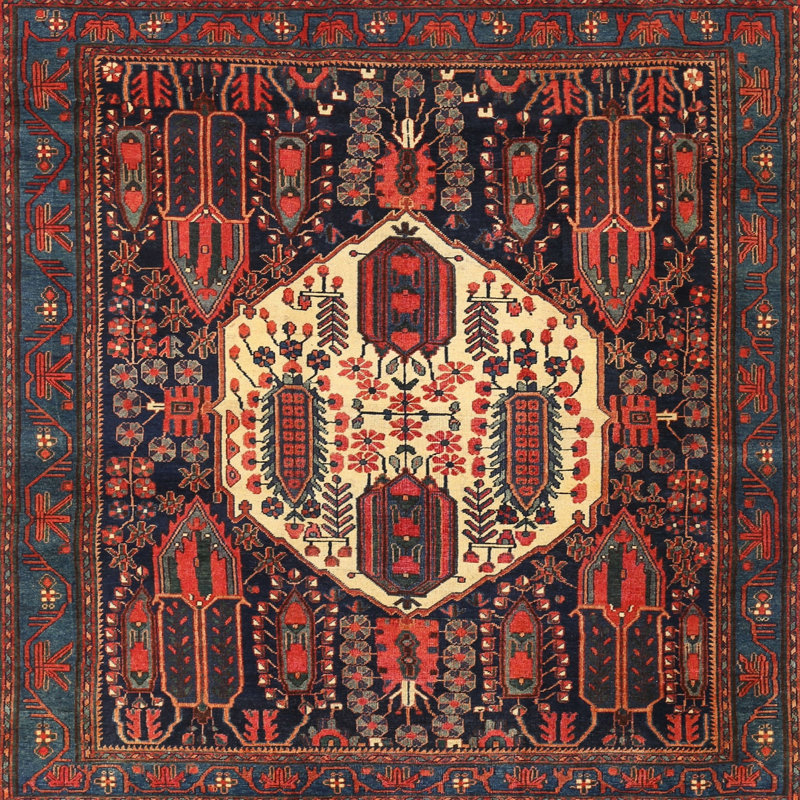Tapis oriental tissé à la machine Cassie-Leigh, Carré 7 pi