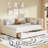 Upholstered Daybed With 2 Storage Drawers Sofa Bed Frame No Box Spring Needed, Linen Fabric-1205763815