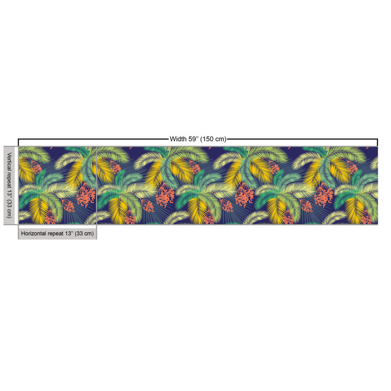 Cherica Exotic Illustration of Abstract Palm Leaves  Multi-Purpose Fabric