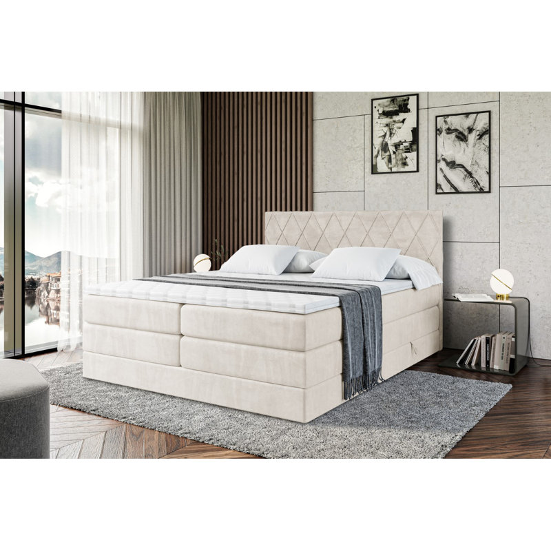 Brusch Bed, 200 x 200 cm, Beige cream