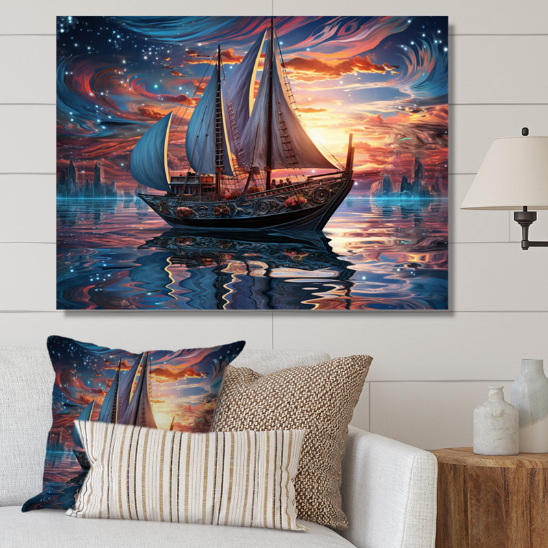 «Boat Magical Waters I», reproduction d'art sur toile, H 30 po x l 40 po x P 1,5 po, Toile tendue