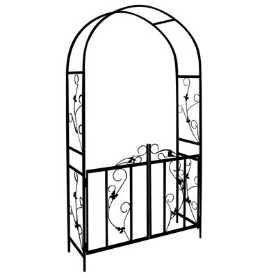 Barrand 115cm W x 37cm D Metal Arbour in Black