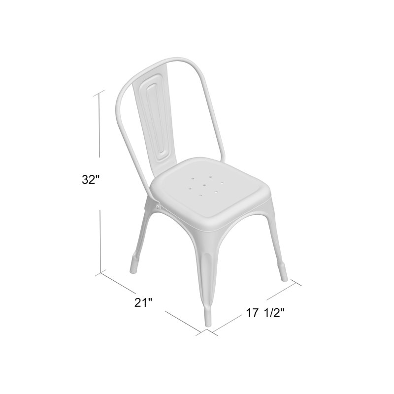 Gold Metal Bistro Dining Side Chair Set of 2