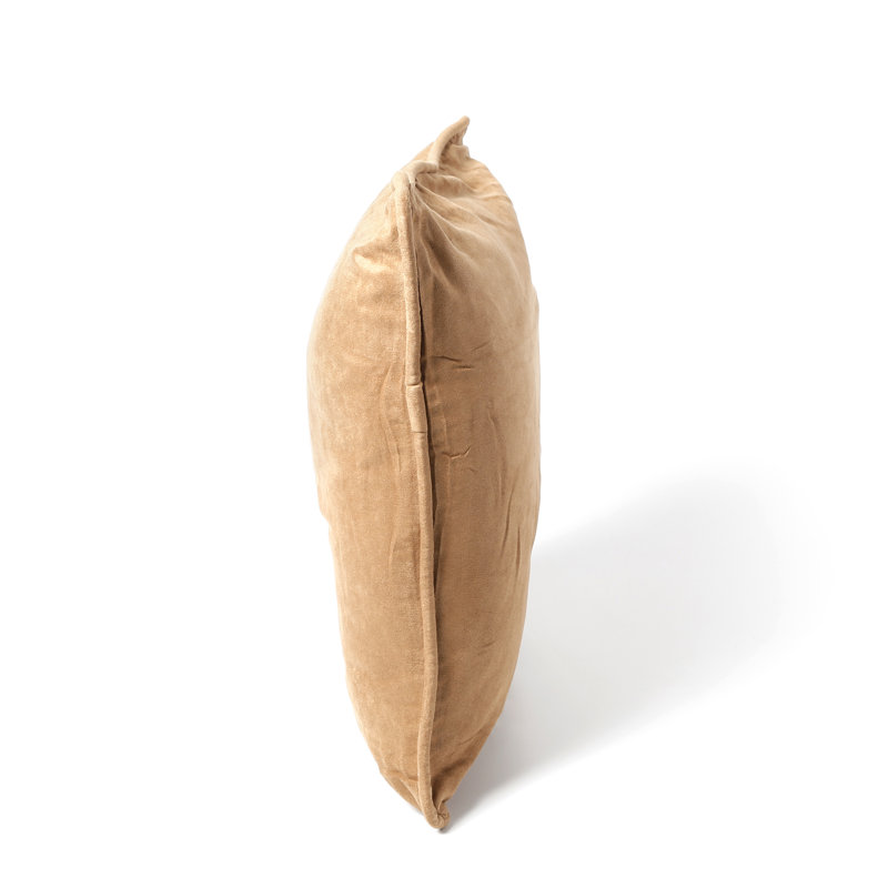 Ariatna Microsuede Reversible Throw Pillow, Saddle Brown