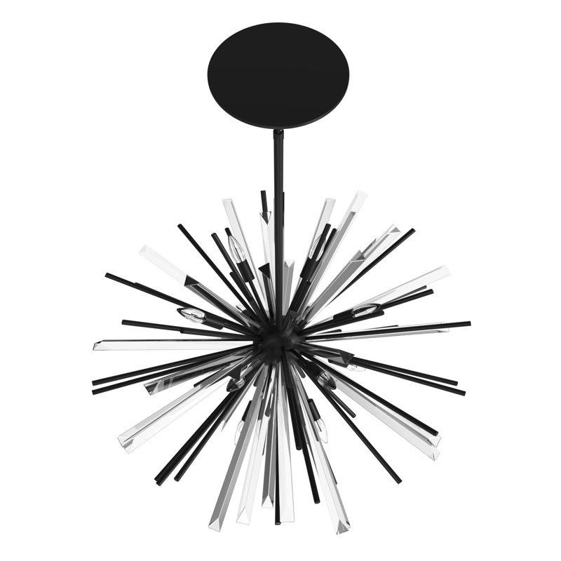 Palisades Ave. Metal And Crystal Chandelier
