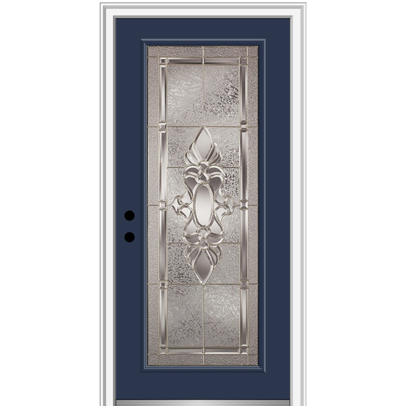 Porte d'entrée pré-montée Heirloom Master, 80 po x 36 po, Naval, Droite / Vers l'intérieur