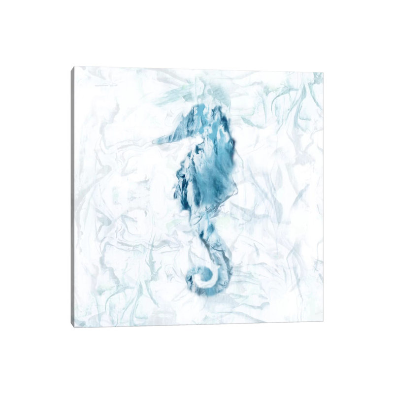 Blue Marble Seahorse by Nan - Wrapped Canvas Painting, 30.48 cm H x 30.48 cm W