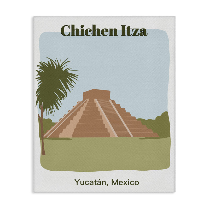 Art mural Chichen Itza par Regina Moore, H 48 po x l 36 po