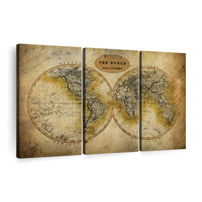 " Discover The World Map " 3 - Pieces