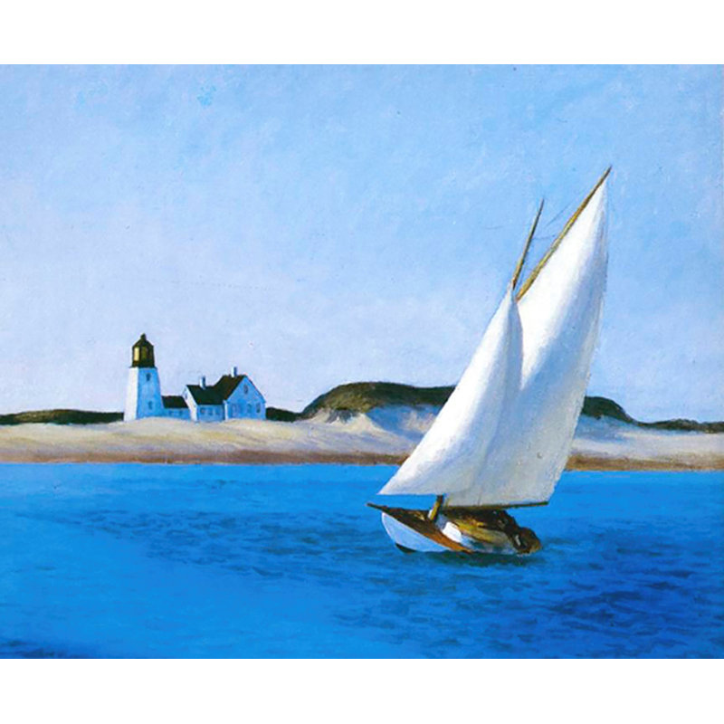 Long Leg Coastal Blue and White Canvas Art Print