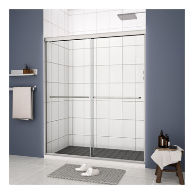 Bypass shower door, sliding door, with 1/4" tempered glass and 44-48"x70"