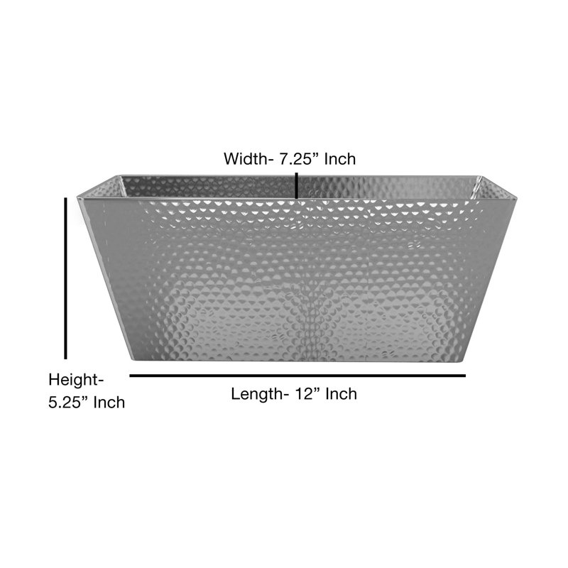 Plateau de toilette Oneita en métal martelé | Finition argent, Brillant