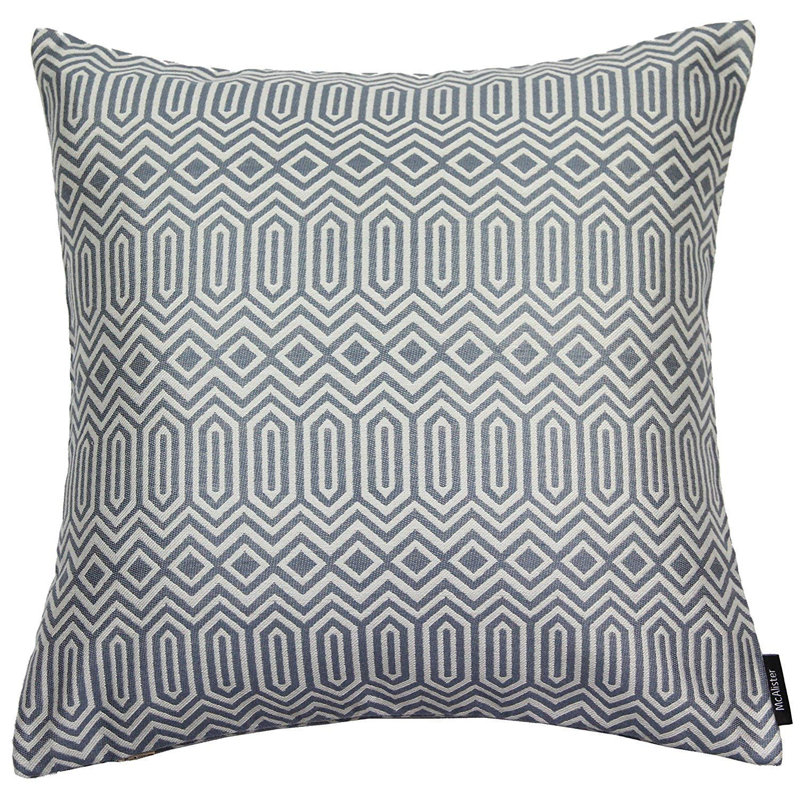Cynthia Geometric Square Cushion Cover, 49 x 49 cm, Wedgewood Blue
