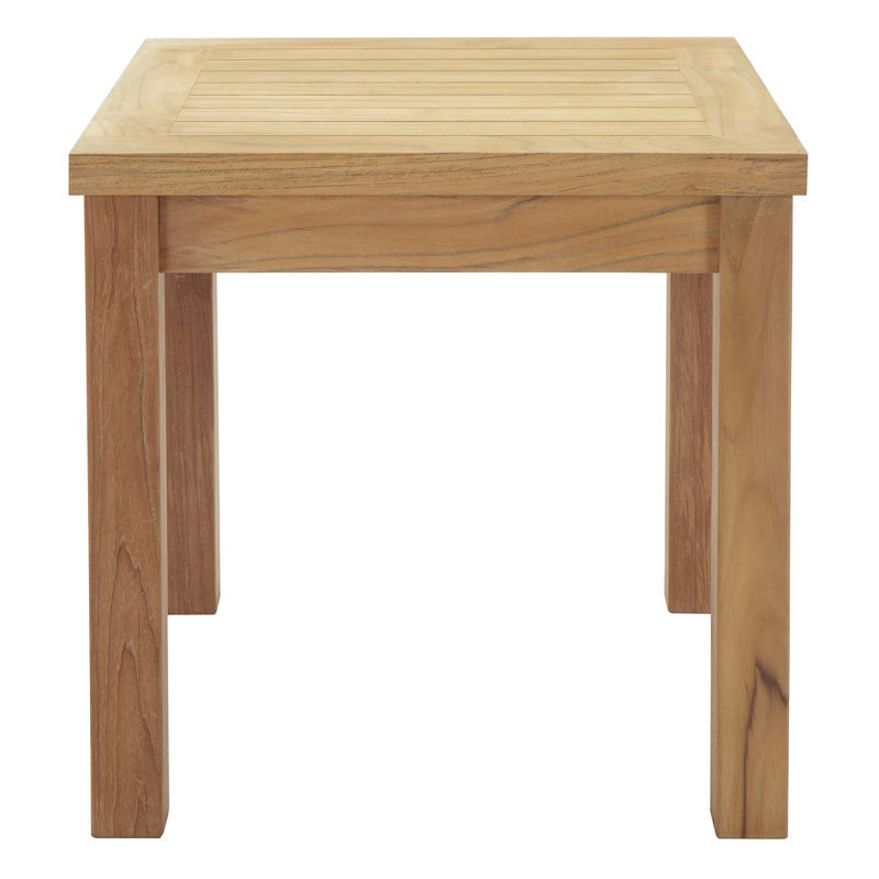 Marina Natural Teak Wood Outdoor Patio Side Table