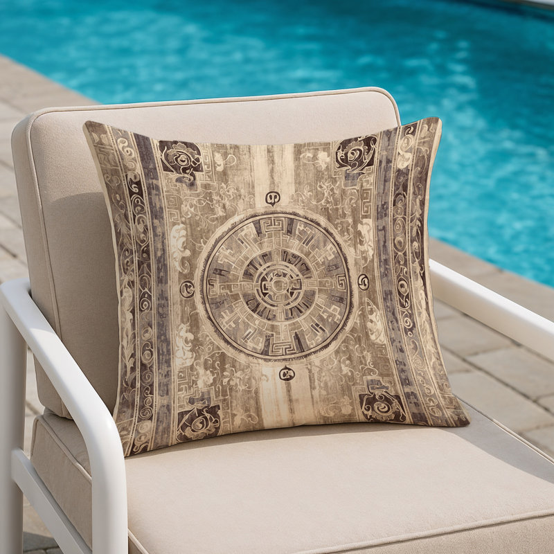 Cretan Harmony Indoor And Outdoor Throw Pillow, Square 20"