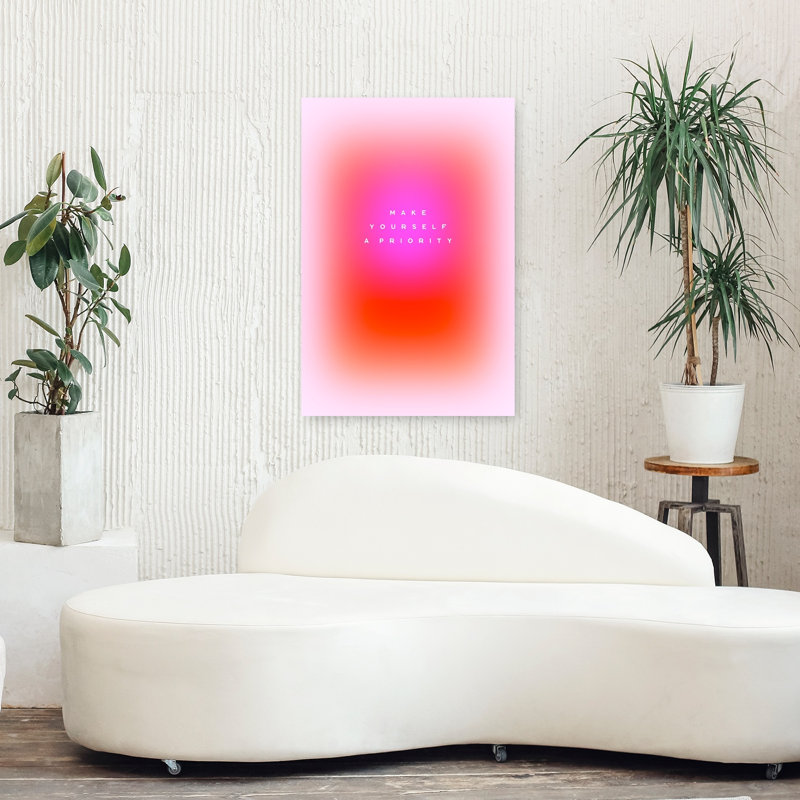 Gradient Aura Priority Quote Abstract Dreamy Ethereal Wall Art Print by Dominique Vari - Wrapped Canvas Print