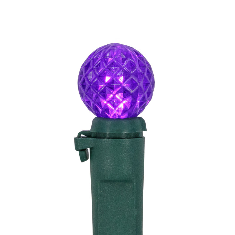 Lumières de Noël DEL G12 Berry - fil vert 16 pi - 50 carats, Mauve