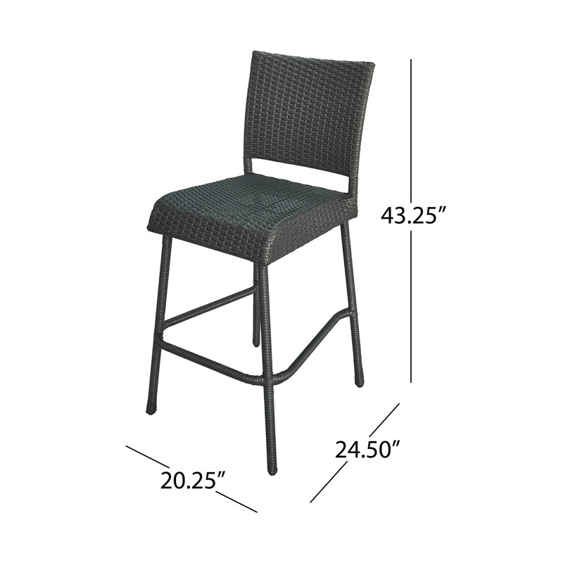 Forbus 2 - Person Acacia Wicker Patio Dining Set