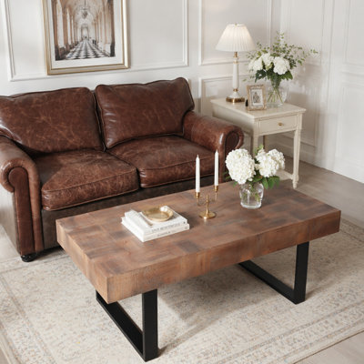 Rustic Industrial Wood Coffee Table