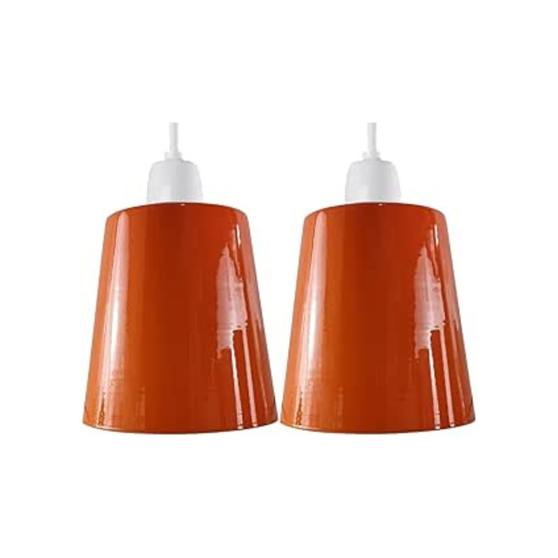 13cm H Metal Lamp Shade, Orange 2 Pack
