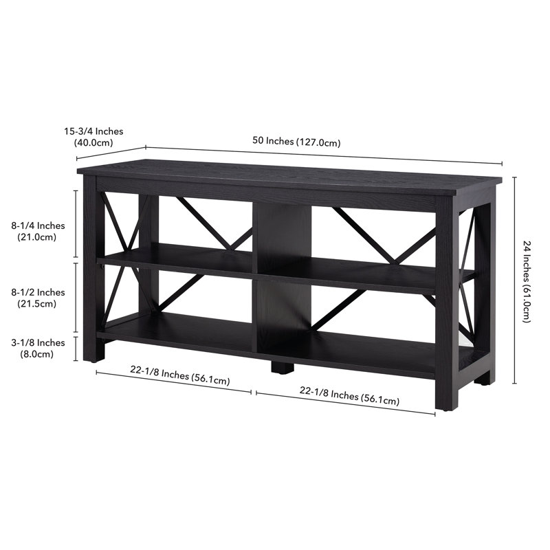 Sawyer TV Stand for TVs up to 55", 24" H x 50" W x 15.75" D, Black