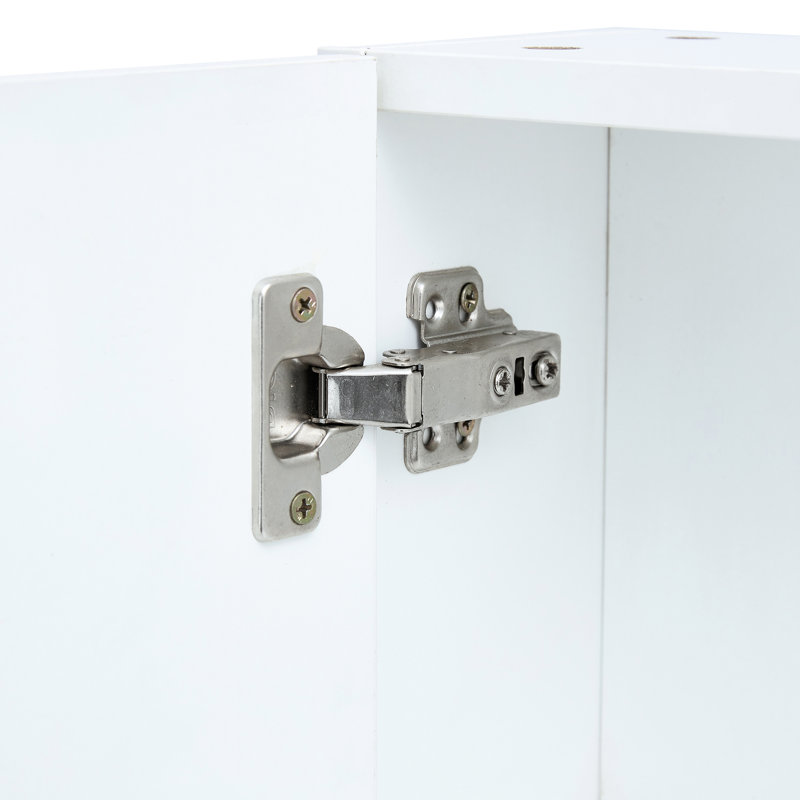 Armoire de salle de bain à miroir - Porte-serviettes mural à 4 compartiments à charnières silencieuses avec rangement et 2 cachettes ouvertes