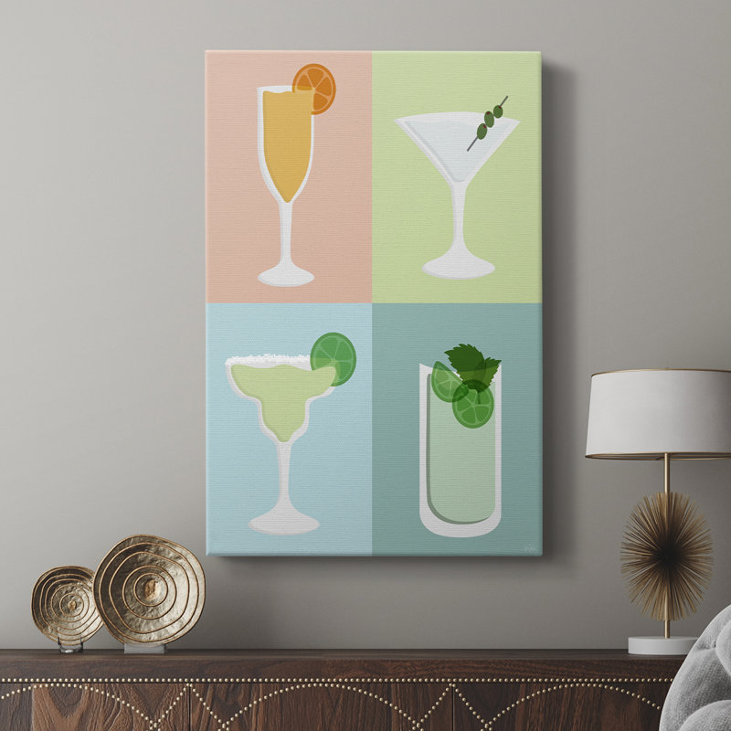 Colorblock Cocktail I -Galerie enveloppée Cavas, H 12 po x l 8 po
